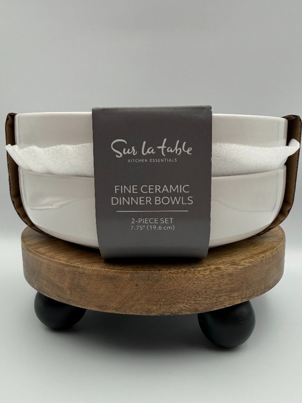 Sur La Table Fine Ceramic Dinner Bowls White Set of 2 Pasta 7.75" NWT